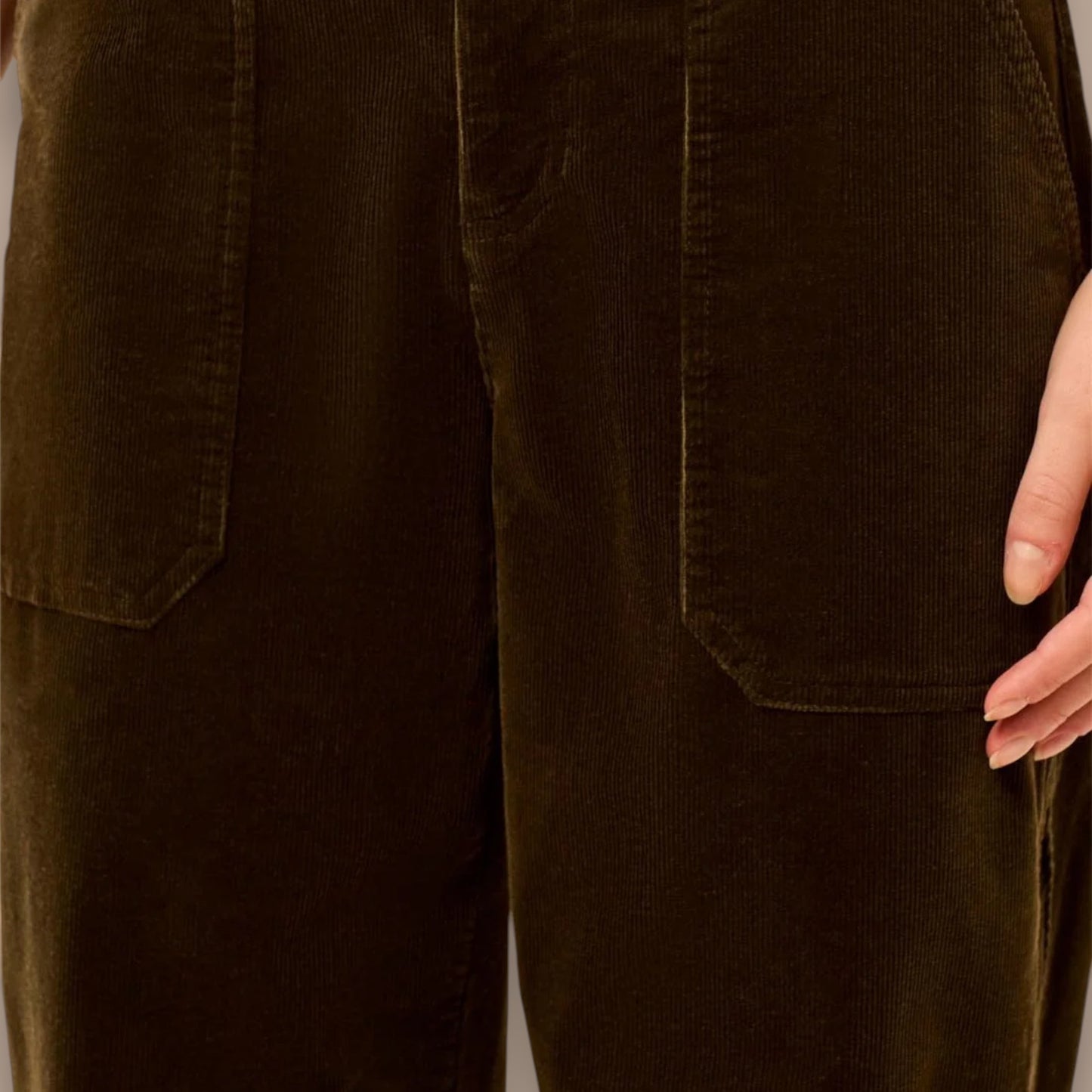Tribal - Corduroy Barrel Leg Ankle Pants