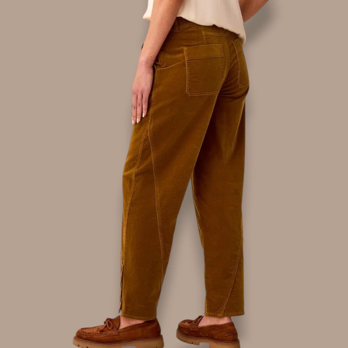 Tribal - Corduroy Barrel Leg Ankle Pants