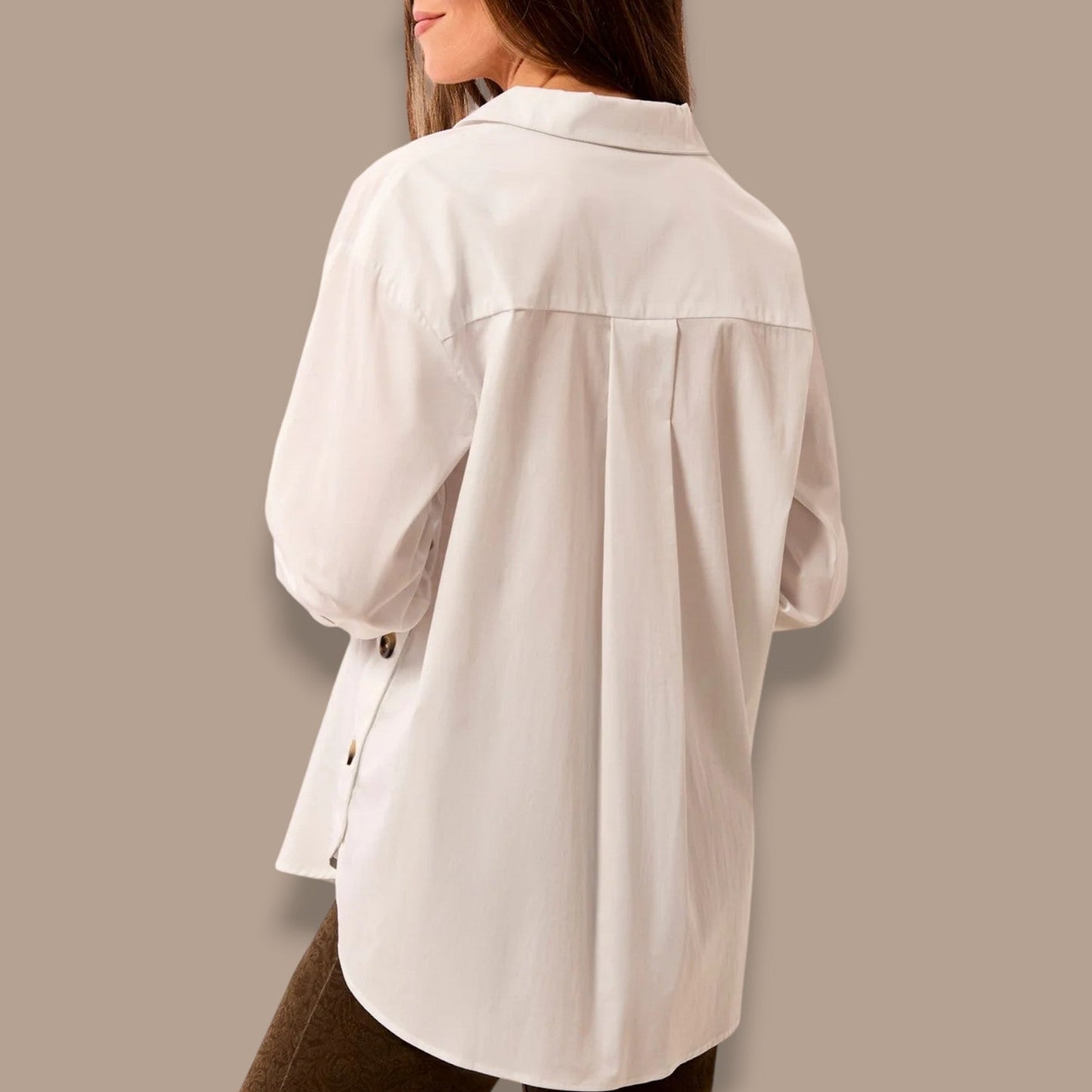 Tribal - Button Front Cotton Poplin Blouse