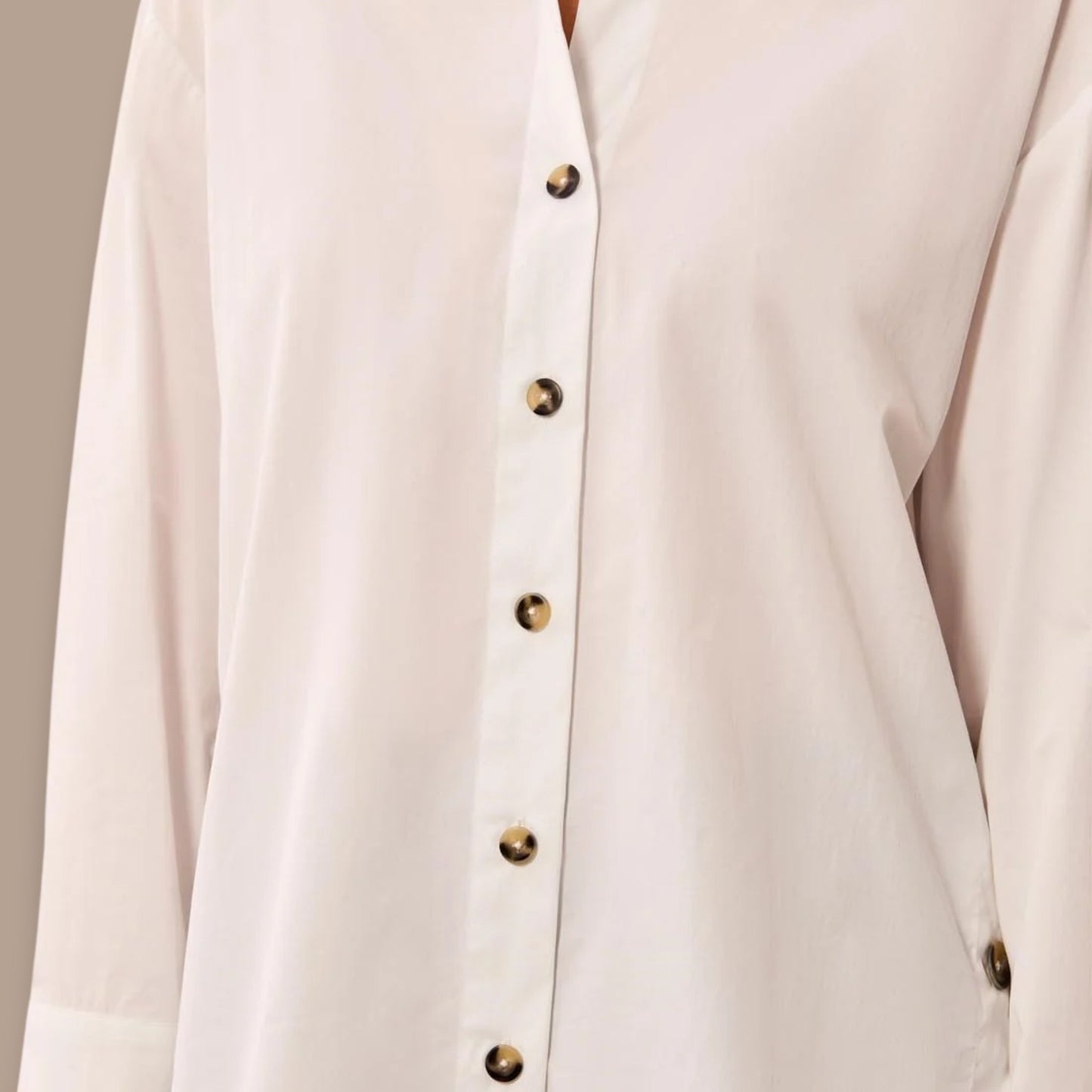Tribal - Button Front Cotton Poplin Blouse