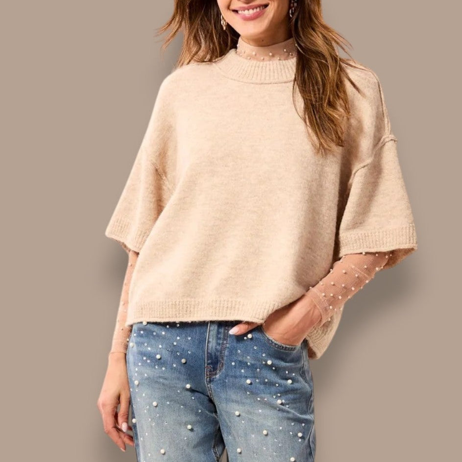 Tribal - Drop Shoulder Crew Neck Sweater