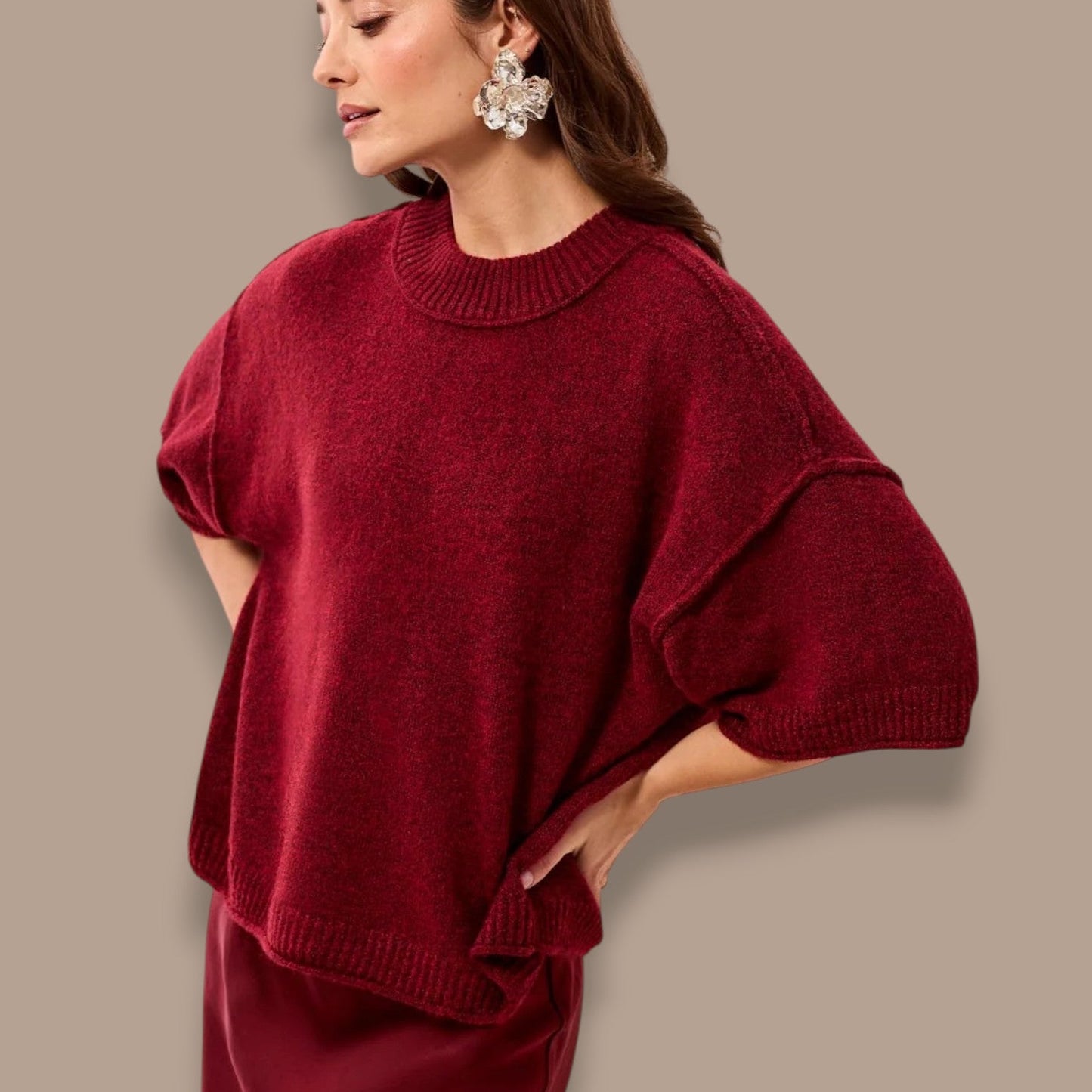 Tribal - Drop Shoulder Crew Neck Sweater