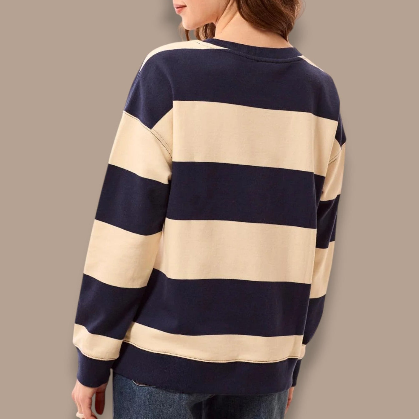 Tribal - Embroidered Heart Drop Shoulder Pullover