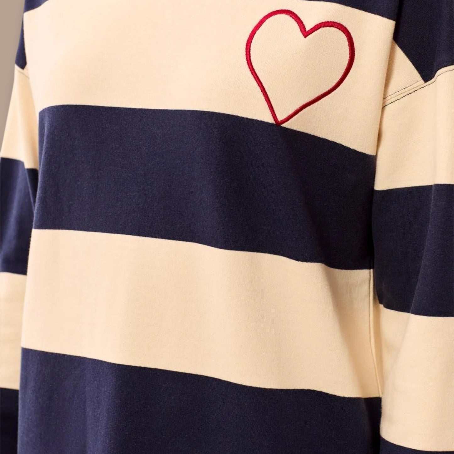 Tribal - Embroidered Heart Drop Shoulder Pullover