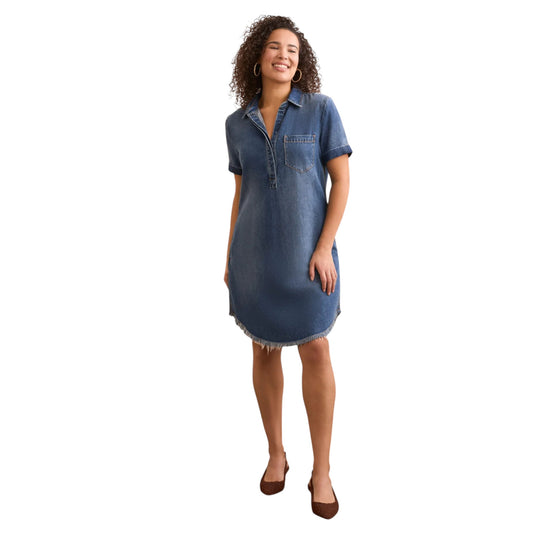 Tribal - Flowy Lyocell® Pop Over Shirt Dress