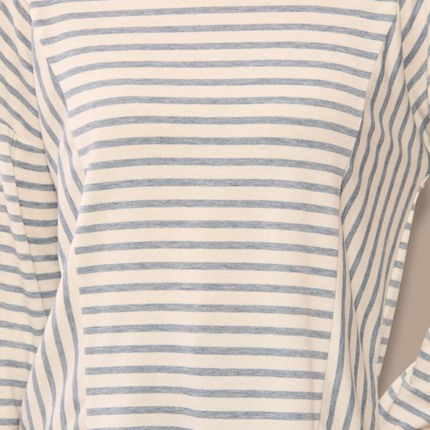 Tribal - Striped Crewneck Long Sleeve Knit Top