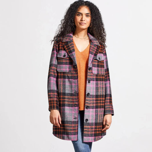 Tribal - Long Plaid Shacket