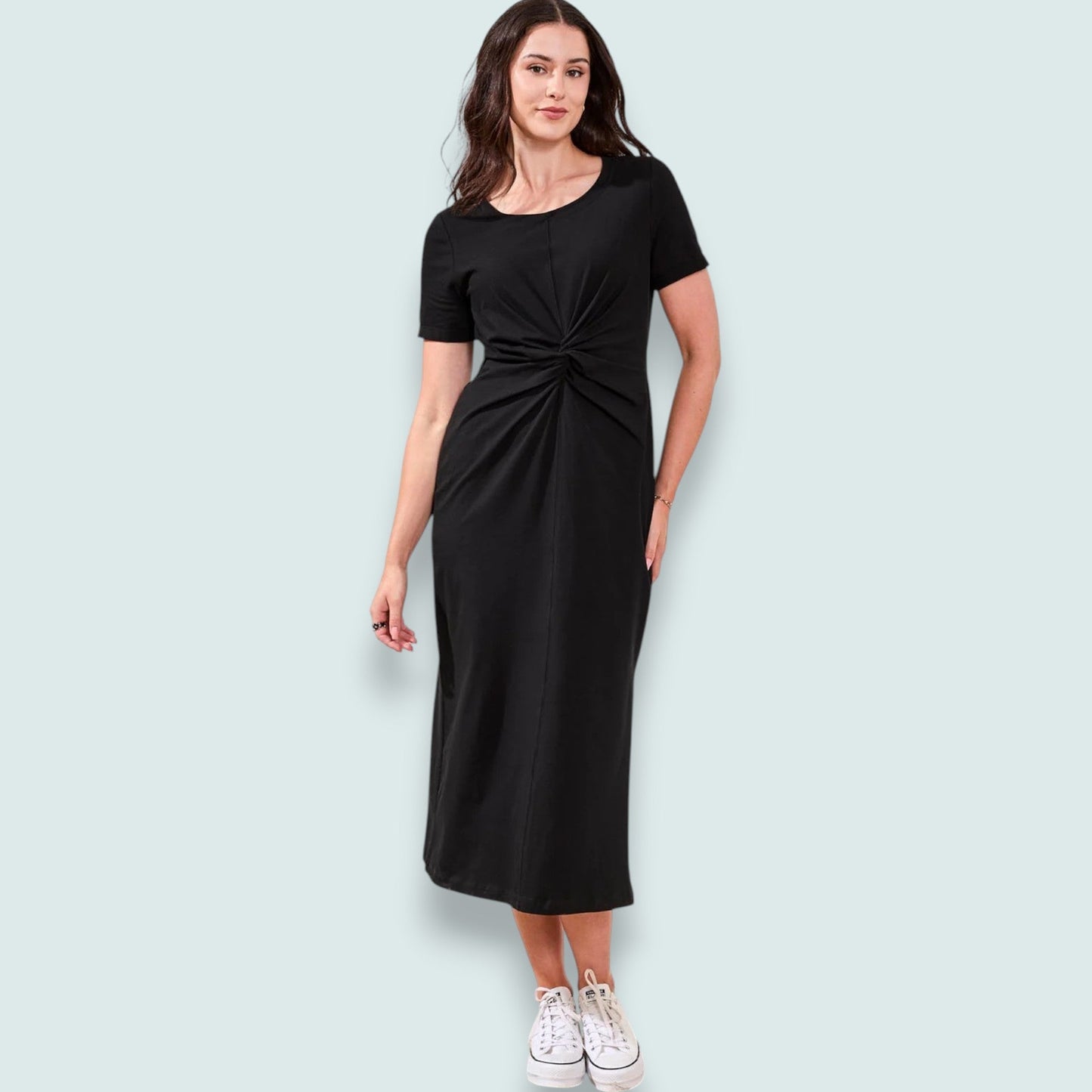 Tribal - Jersey Dress With Front Twist Knot Detail
