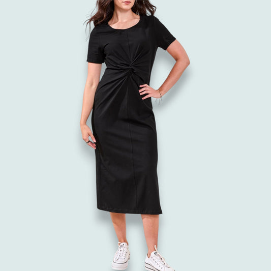 Tribal - Jersey Dress With Front Twist Knot Detail
