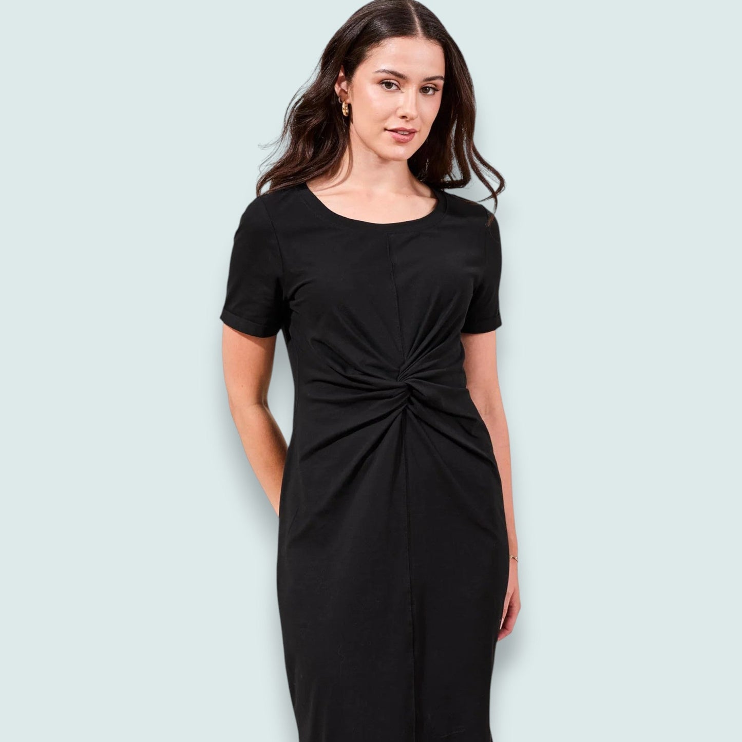 Tribal - Jersey Dress With Front Twist Knot Detail