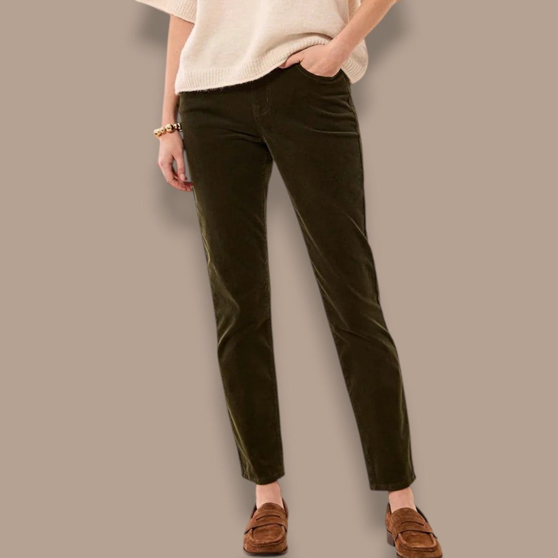 Tribal - Micro Cord Audrey Pull-On Slim Pants