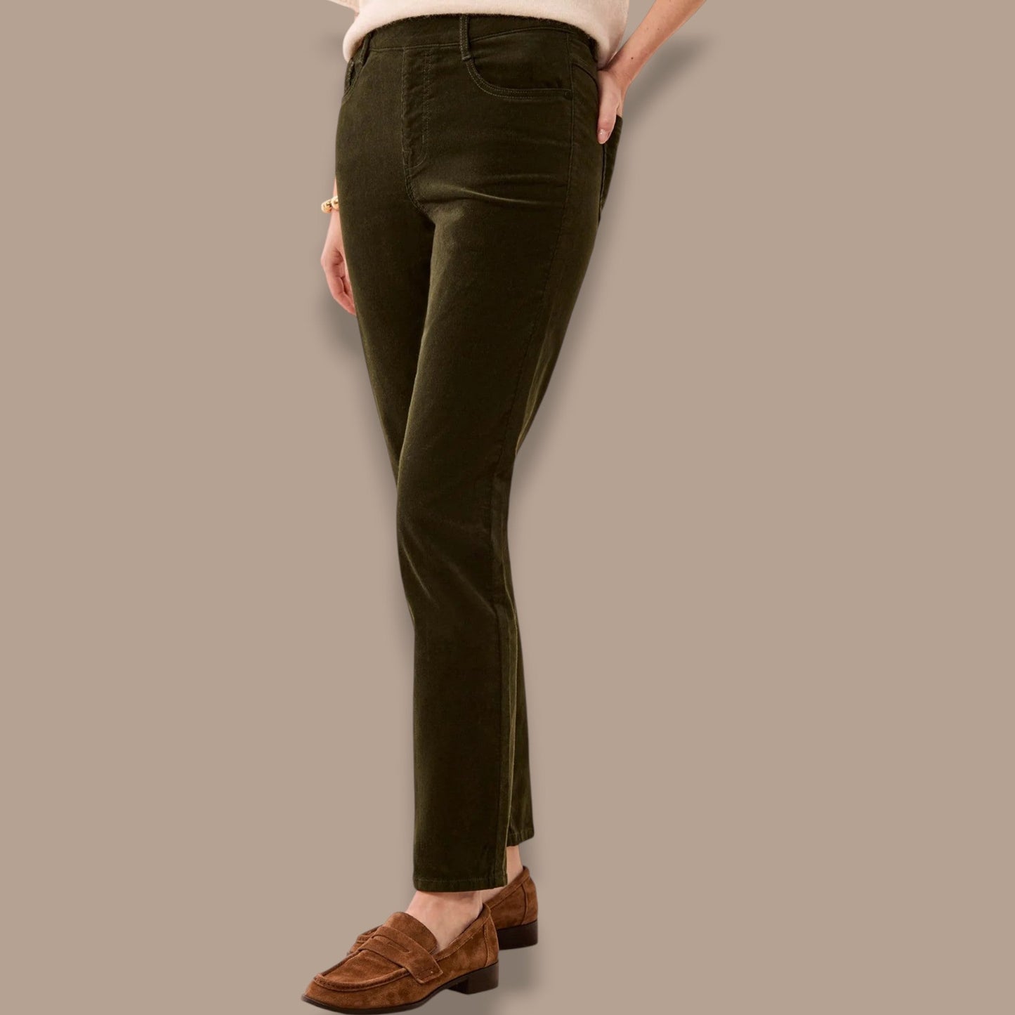 Tribal - Micro Cord Audrey Pull-On Slim Pants