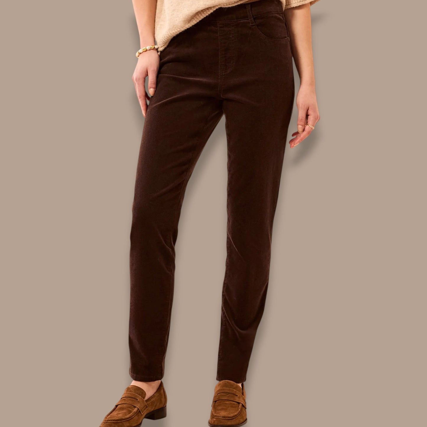 Tribal - Micro Cord Audrey Pull-On Slim Pants