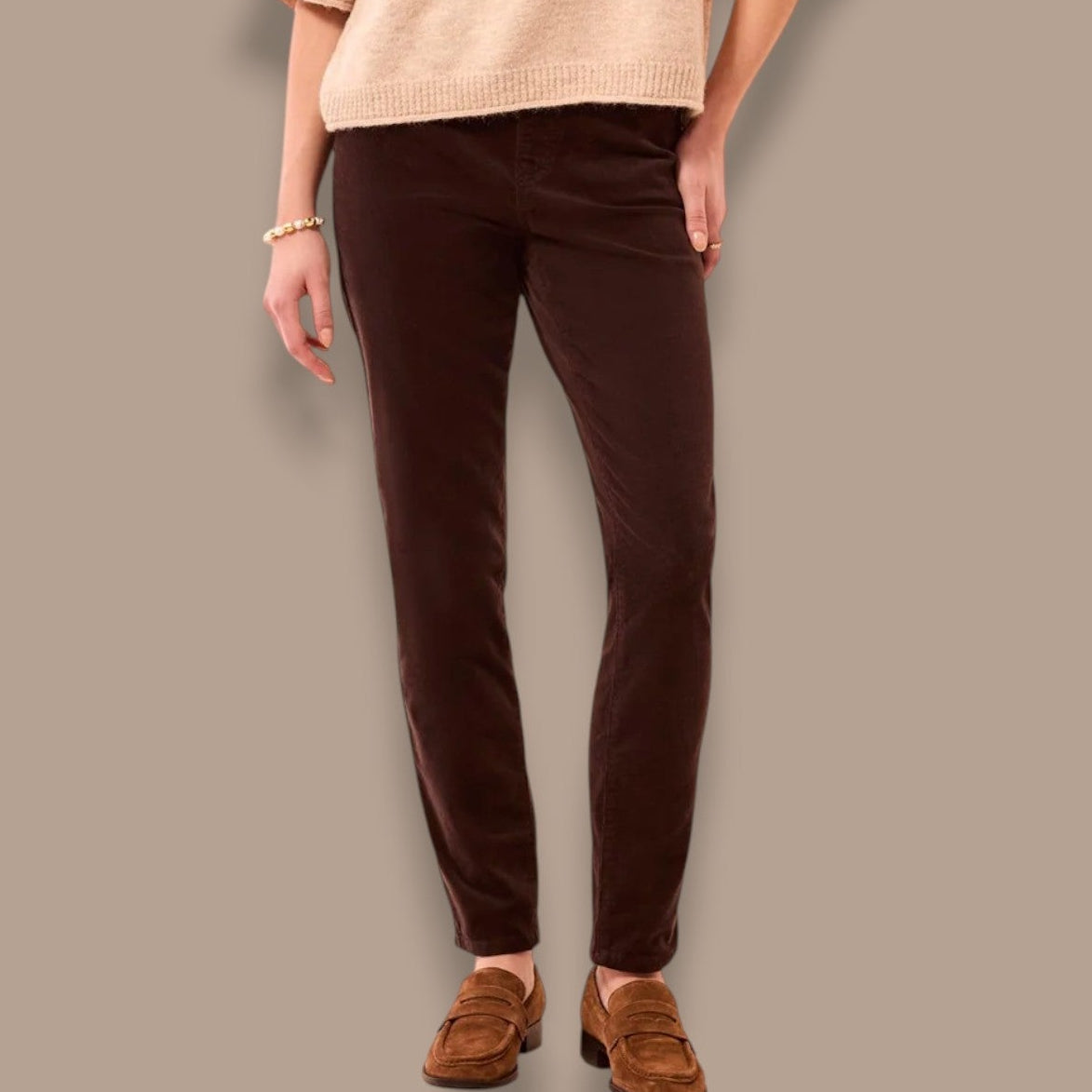 Tribal - Micro Cord Audrey Pull-On Slim Pants