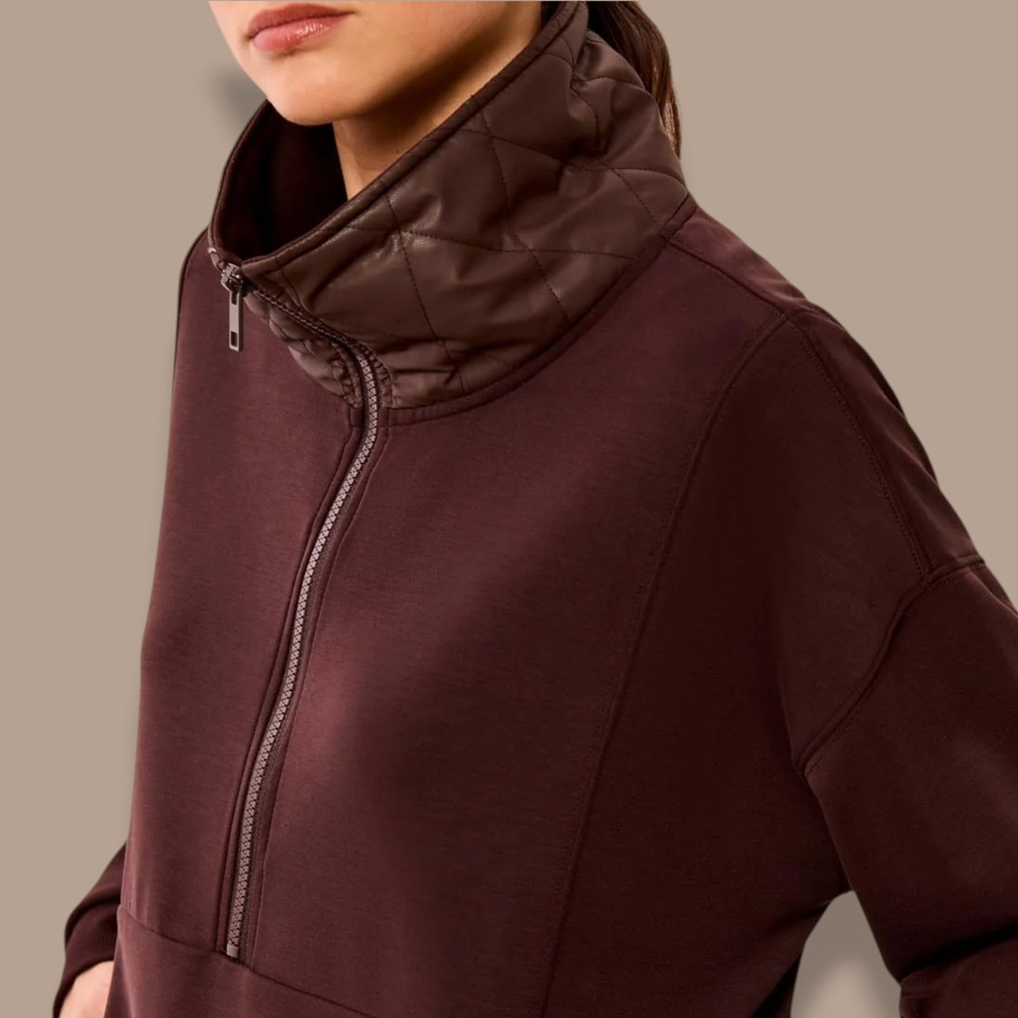 Tribal - Popover Sweater with Quilted Collar