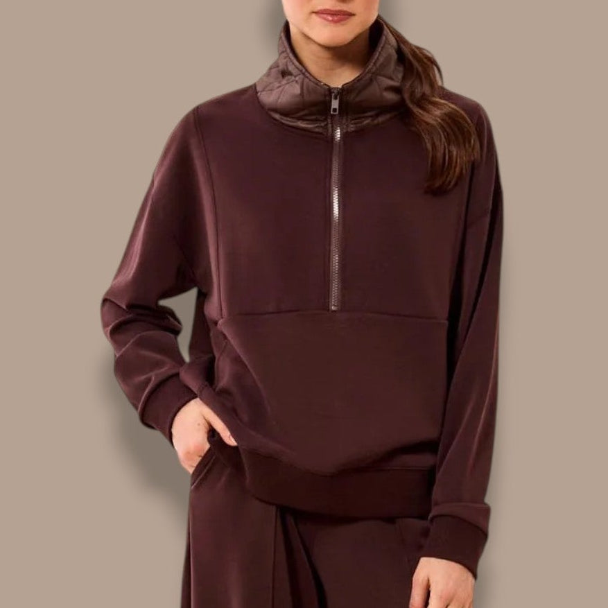 Tribal - Popover Sweater with Quilted Collar