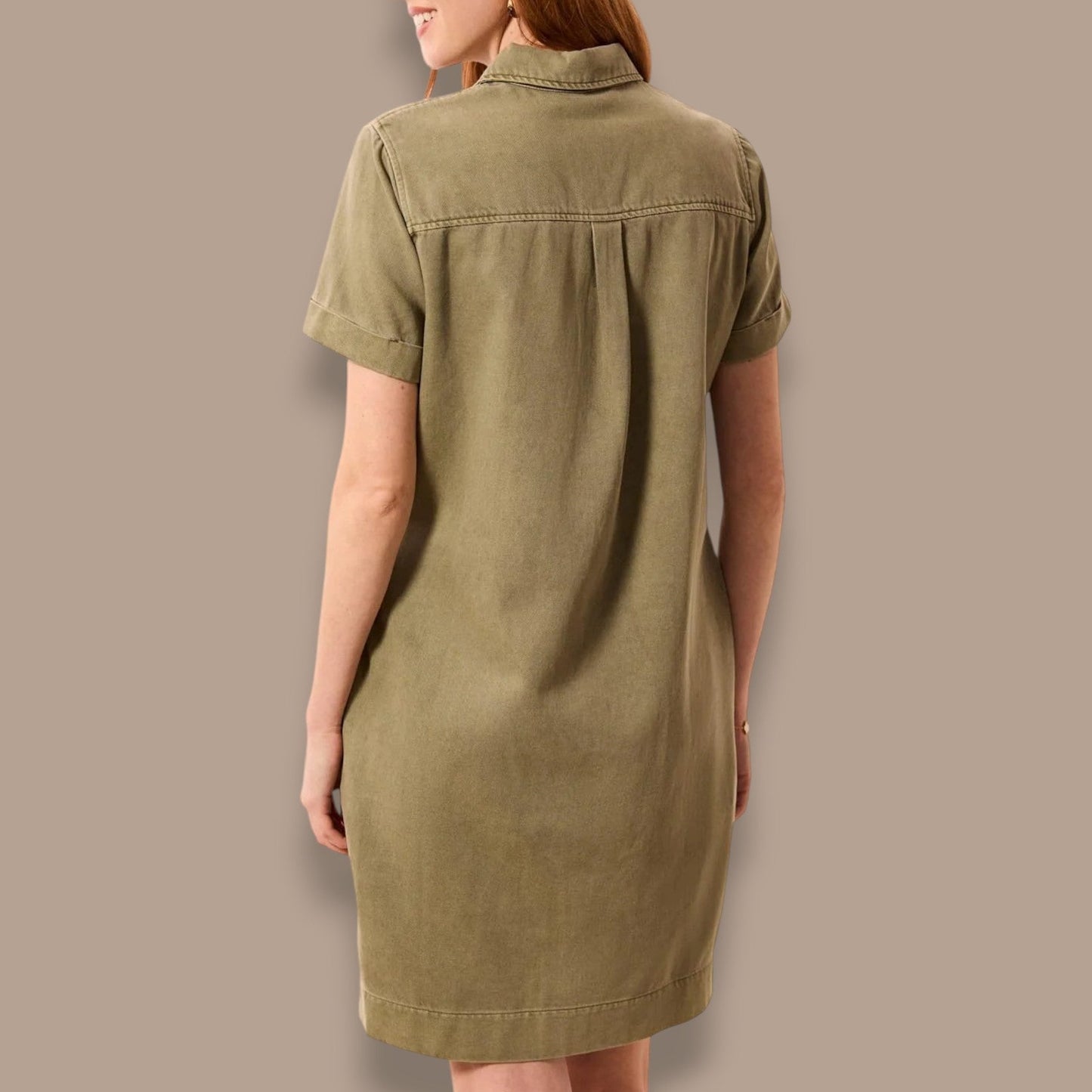 Tribal - Pop Over Short Sleeve Collared Shirt Dress