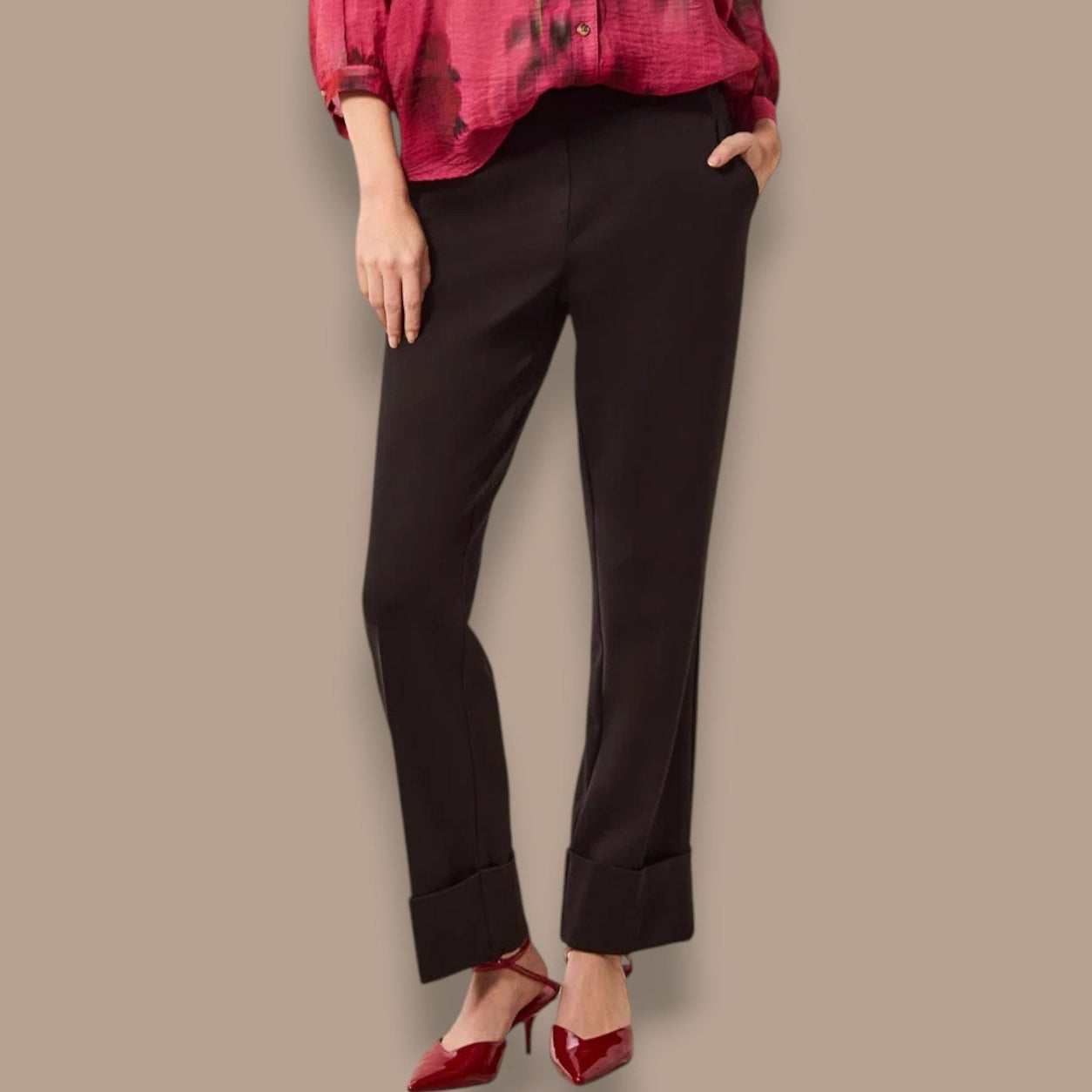 Tribal - Straight Leg Cuffed Pull-On Pants