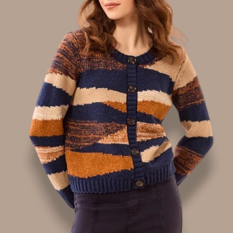 Tribal - Soft Crew Neck Button Front Cardigan