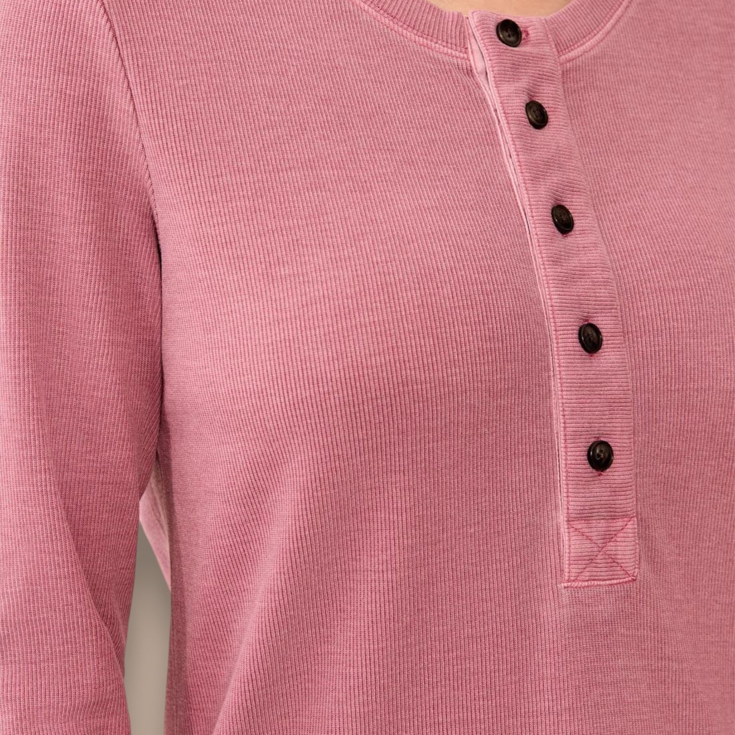 Tribal - Long Sleeve Buttoned Henley Top