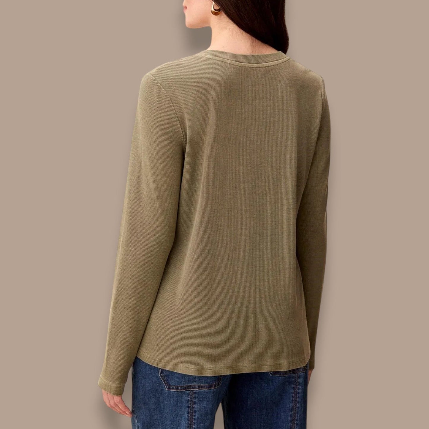 Tribal - Long Sleeve Buttoned Henley Top