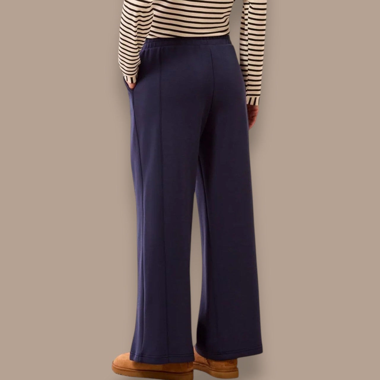 Tribal - Scuba Knit Pull-On Wide Leg Joggers