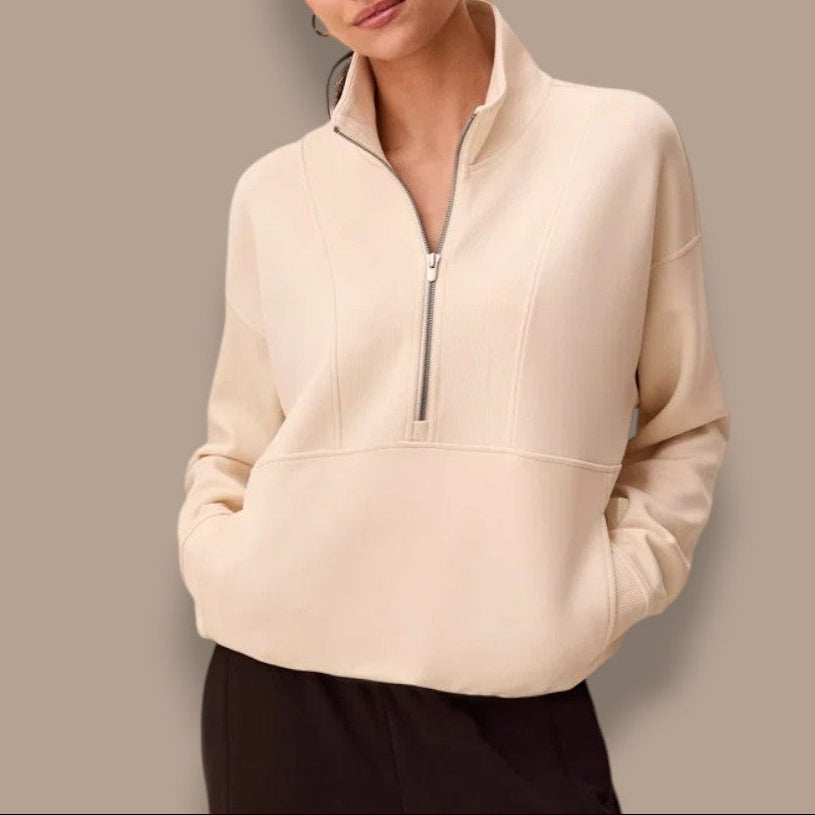 Tribal - Quarter-Zip Funnel Neck Pullover
