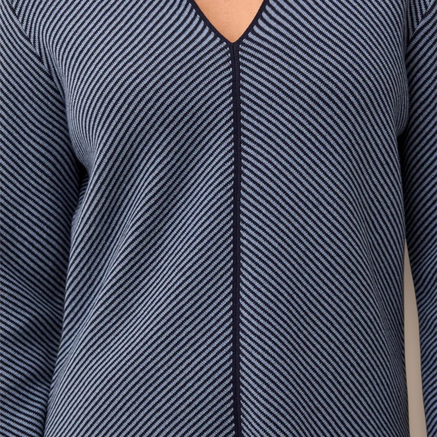 Tribal - Diagonal Stripe Split Neck Sweater