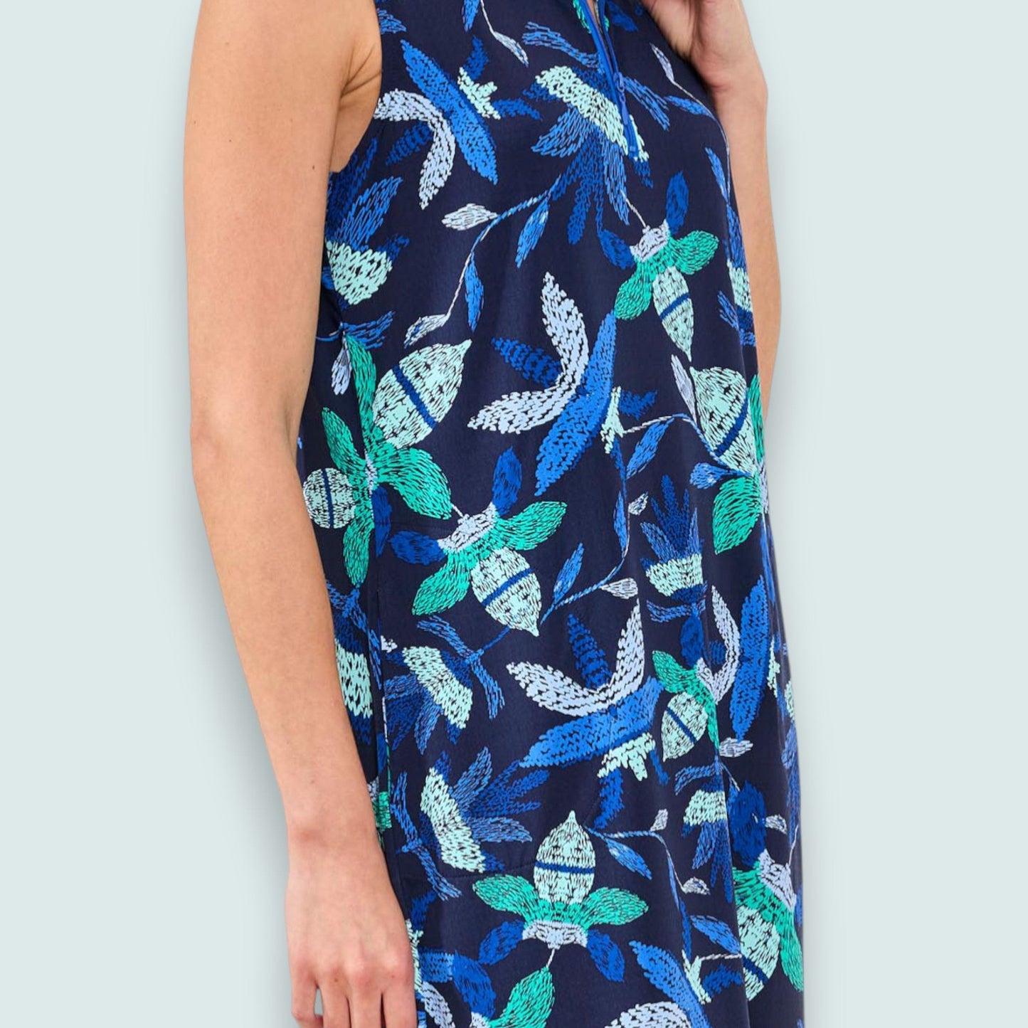 Tribal - Sleeveless Zip Dress with Inner Shorts