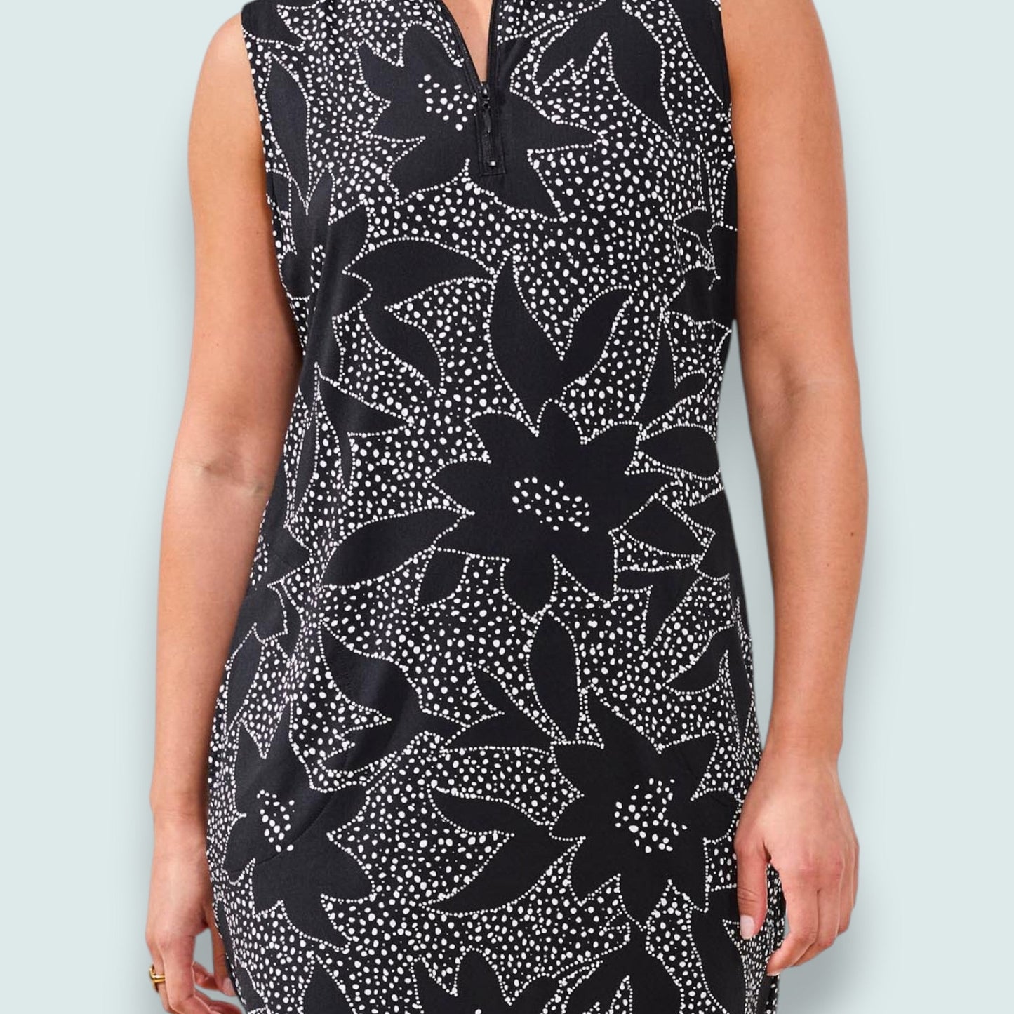 Tribal - Sleeveless Zip Dress with Inner Shorts