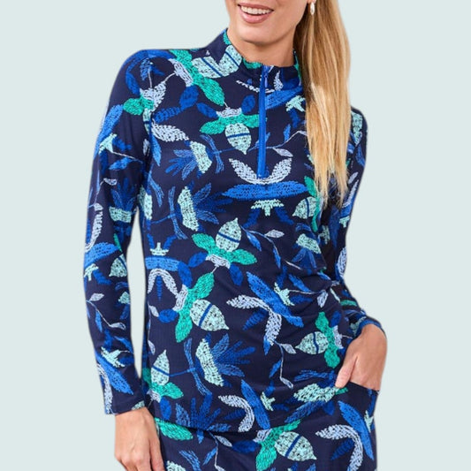 Tribal - High Performance Quarter-Zip Long Sleeve Pullover