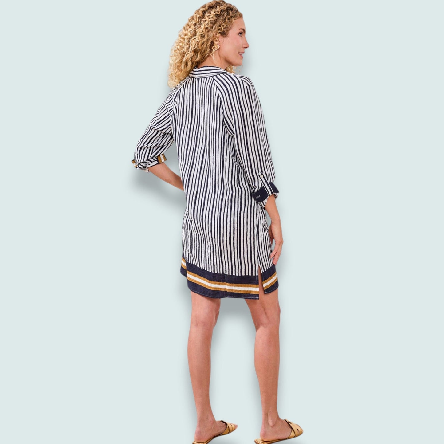 Tribal - Button-Front Dress With Roll-Up Sleeves
