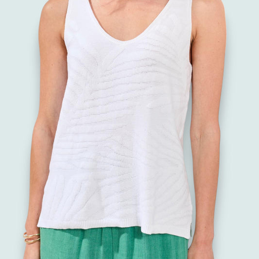 Tribal - Combed Cotton Sleeveless V-Neck Tank