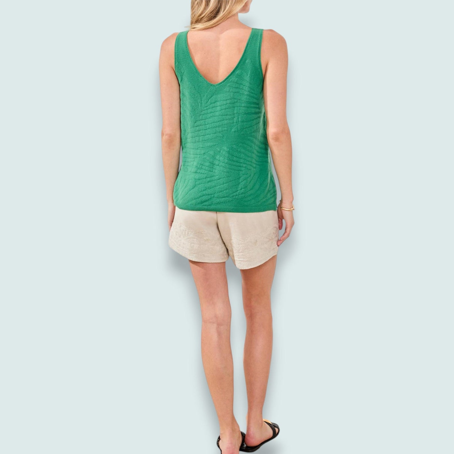 Tribal - Combed Cotton Sleeveless V-Neck Tank
