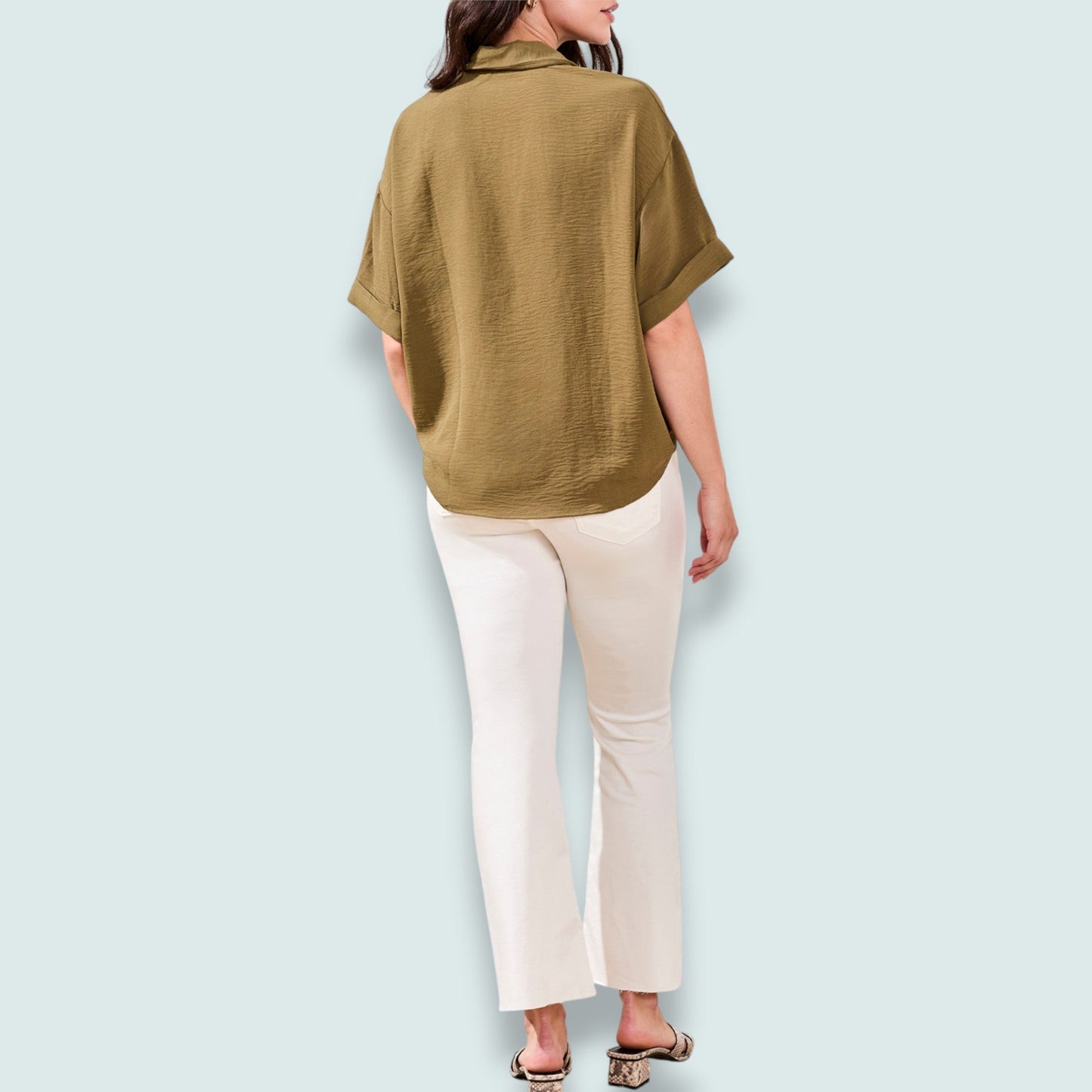 Tribal - Airflow Draped Lapel Collar Blouse