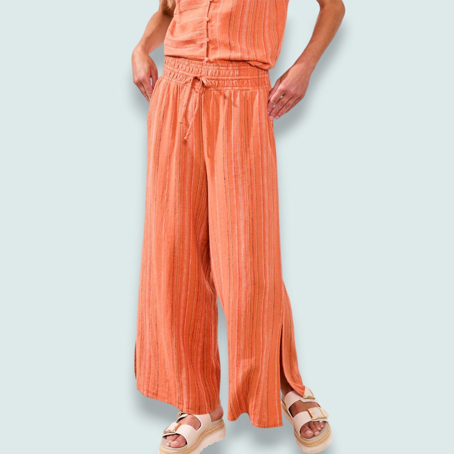 Tribal - Striped Relaxed Wide-Leg Pant