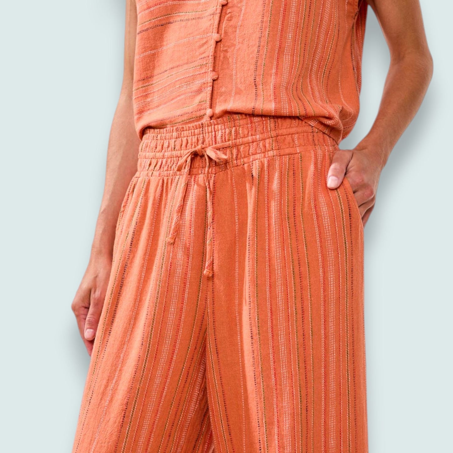 Tribal - Striped Relaxed Wide-Leg Pant
