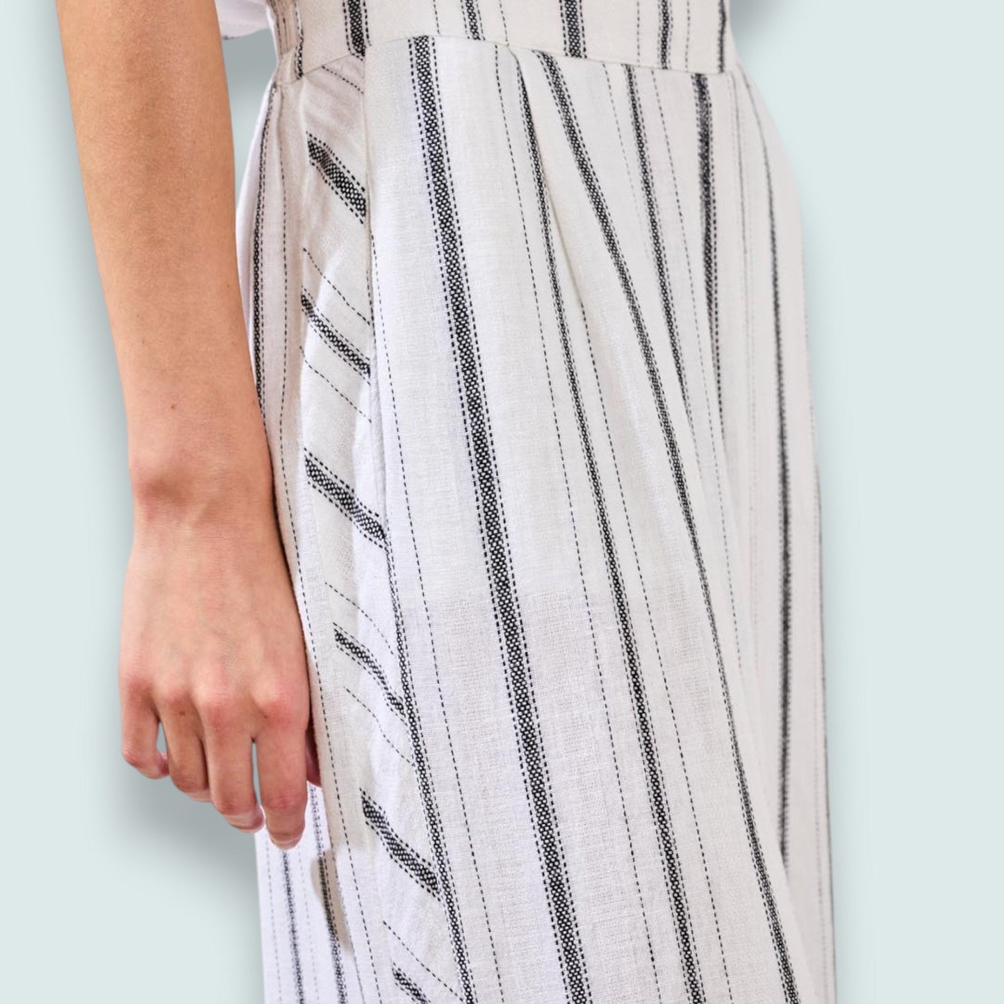Tribal - Striped Wide-Leg Cropped Pant
