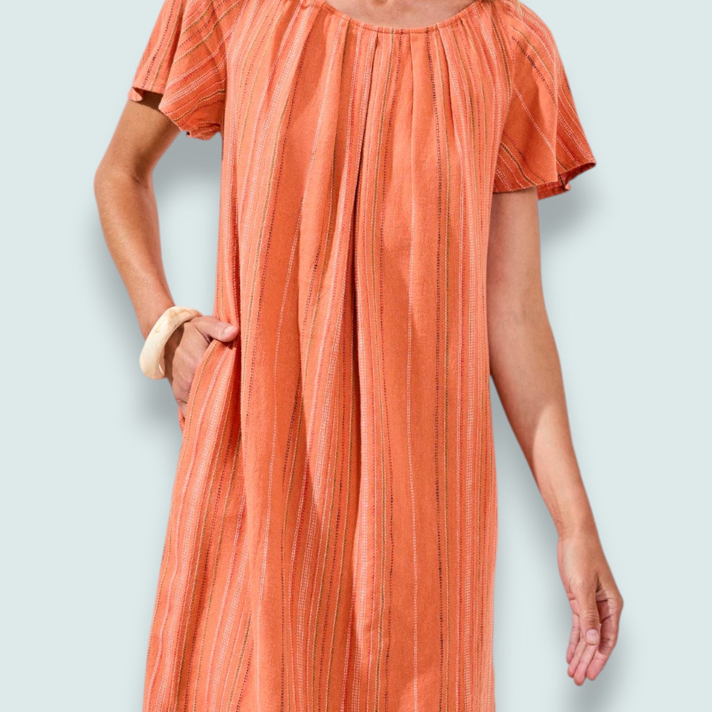 Tribal - Striped Lace-Back Dress