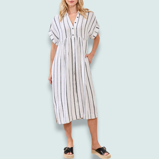 Tribal - Modern Stripe Relaxed Midi Dress