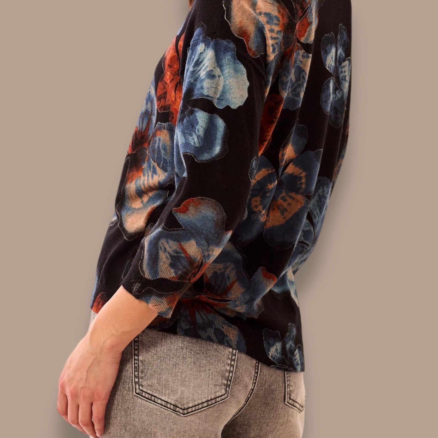 Tribal - Abstract Floral Knit Sweater