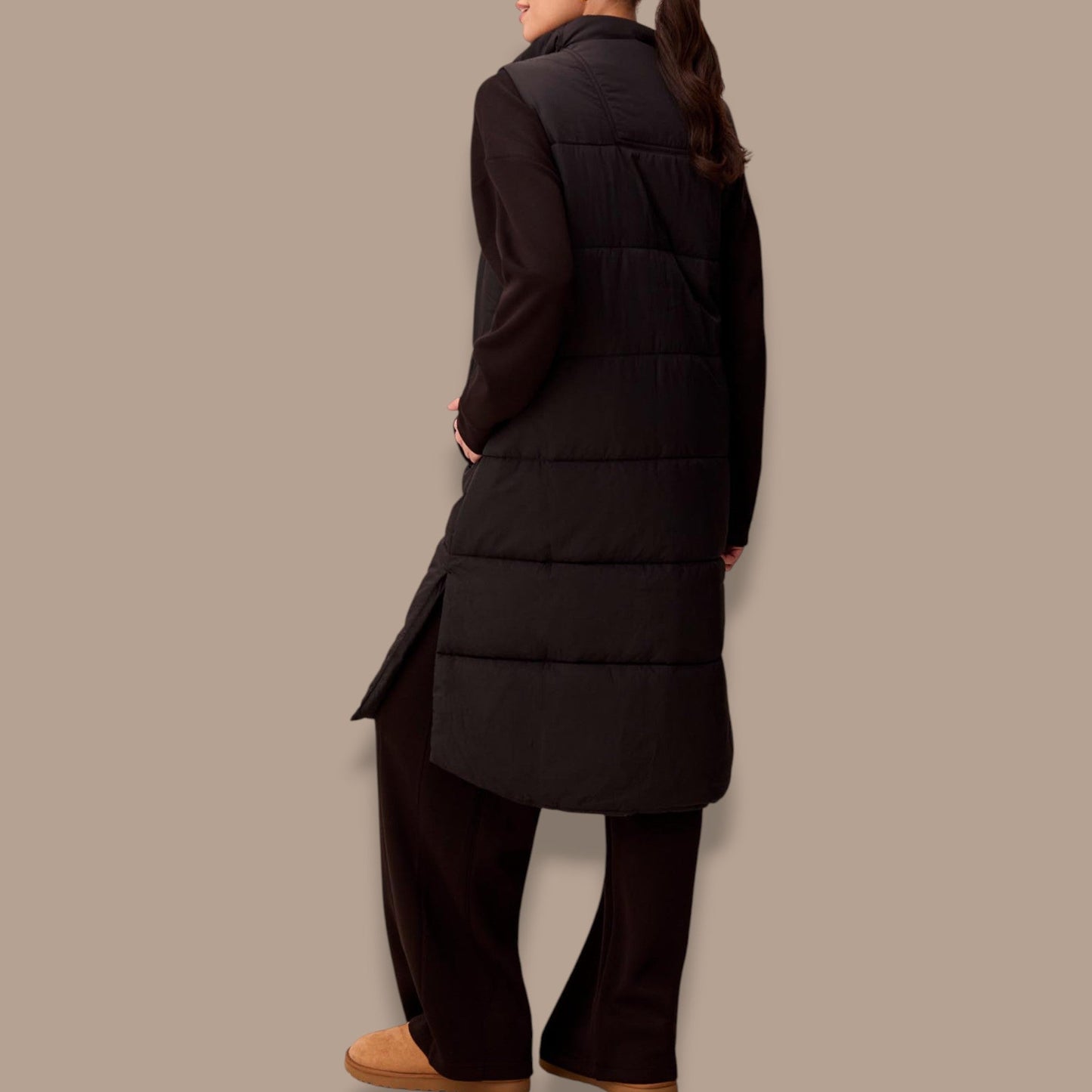 Tribal - Long Zip-Front Quilted Vest