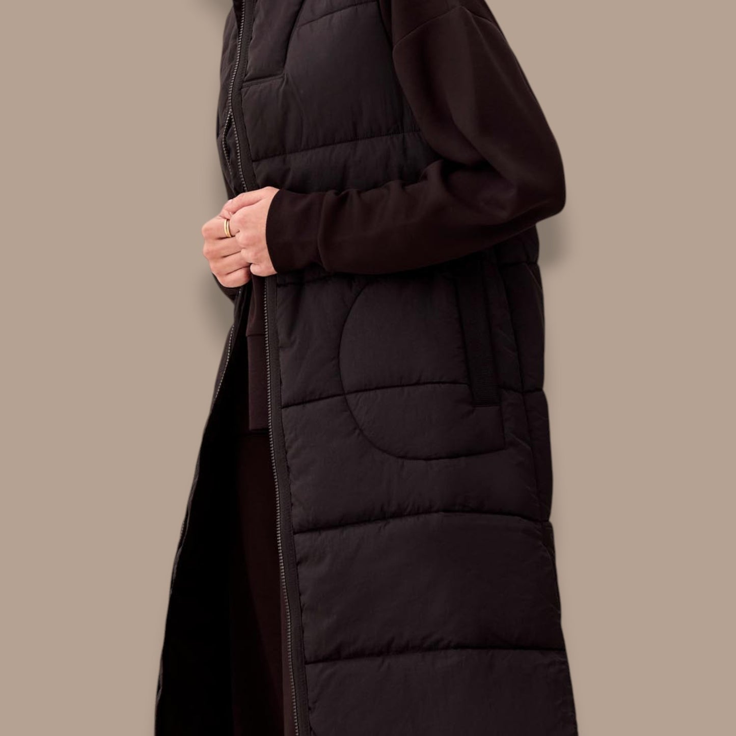 Tribal - Long Zip-Front Quilted Vest