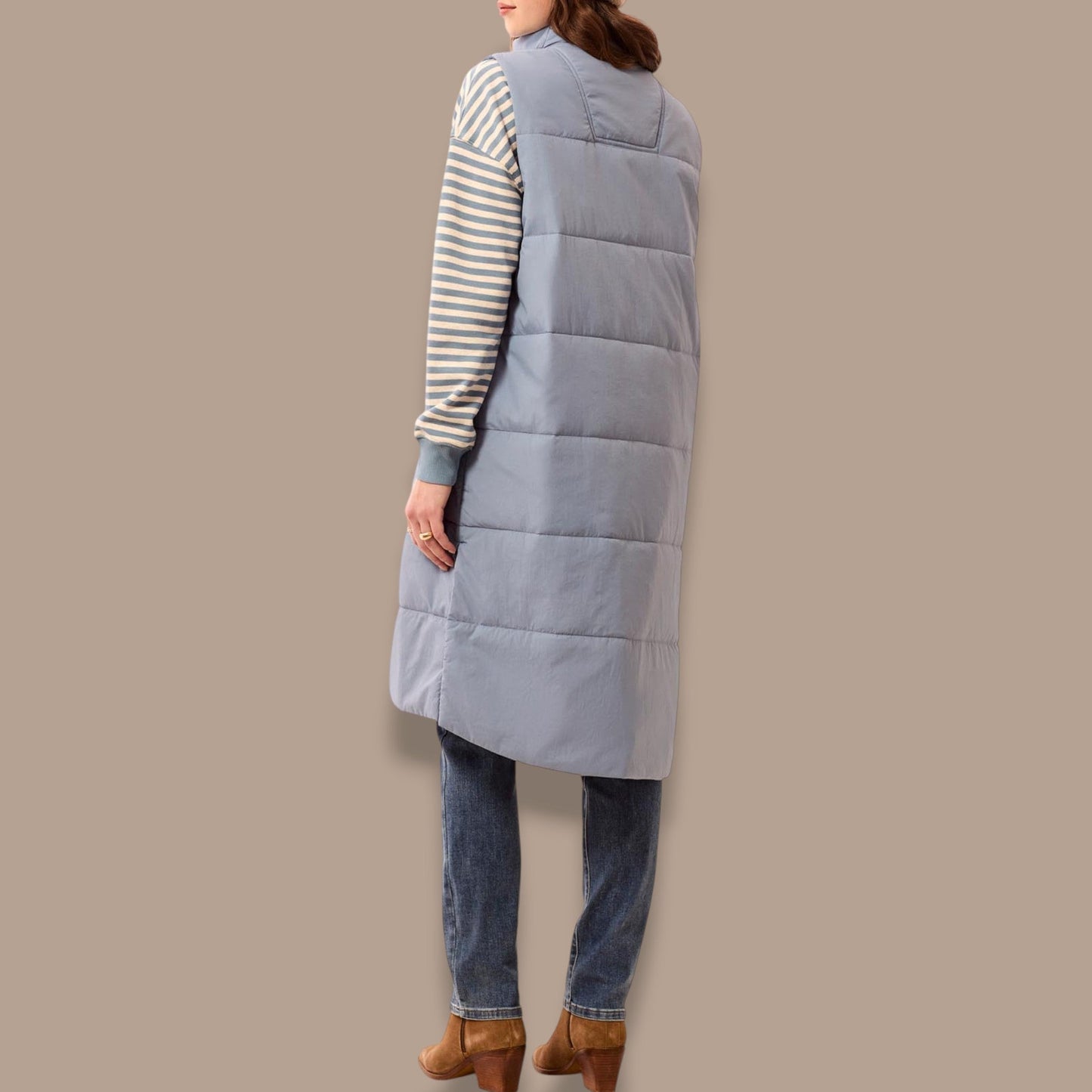 Tribal - Long Zip-Front Quilted Vest