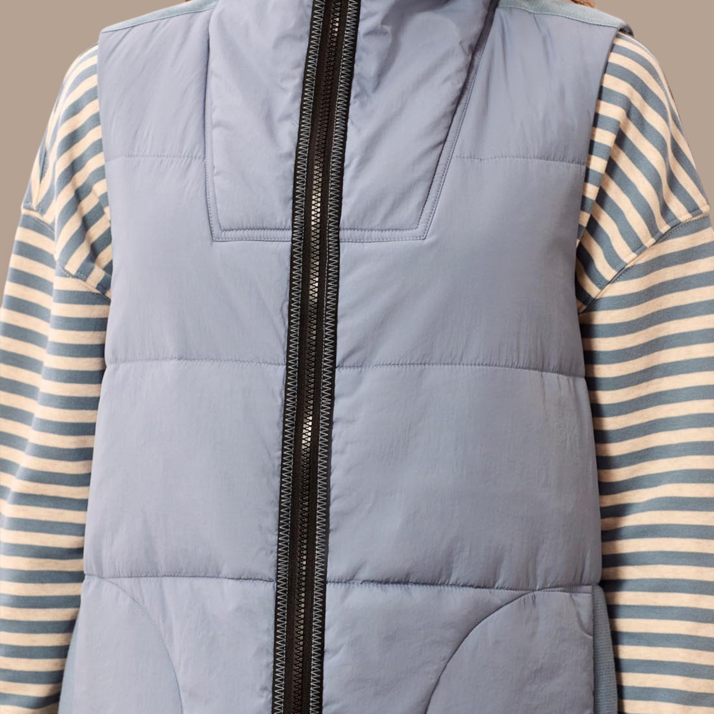 Tribal - Long Zip-Front Quilted Vest