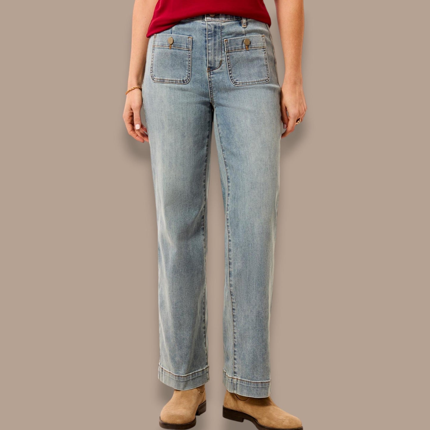 Tribal - Sophia Curvy Straight Leg Denim Jeans