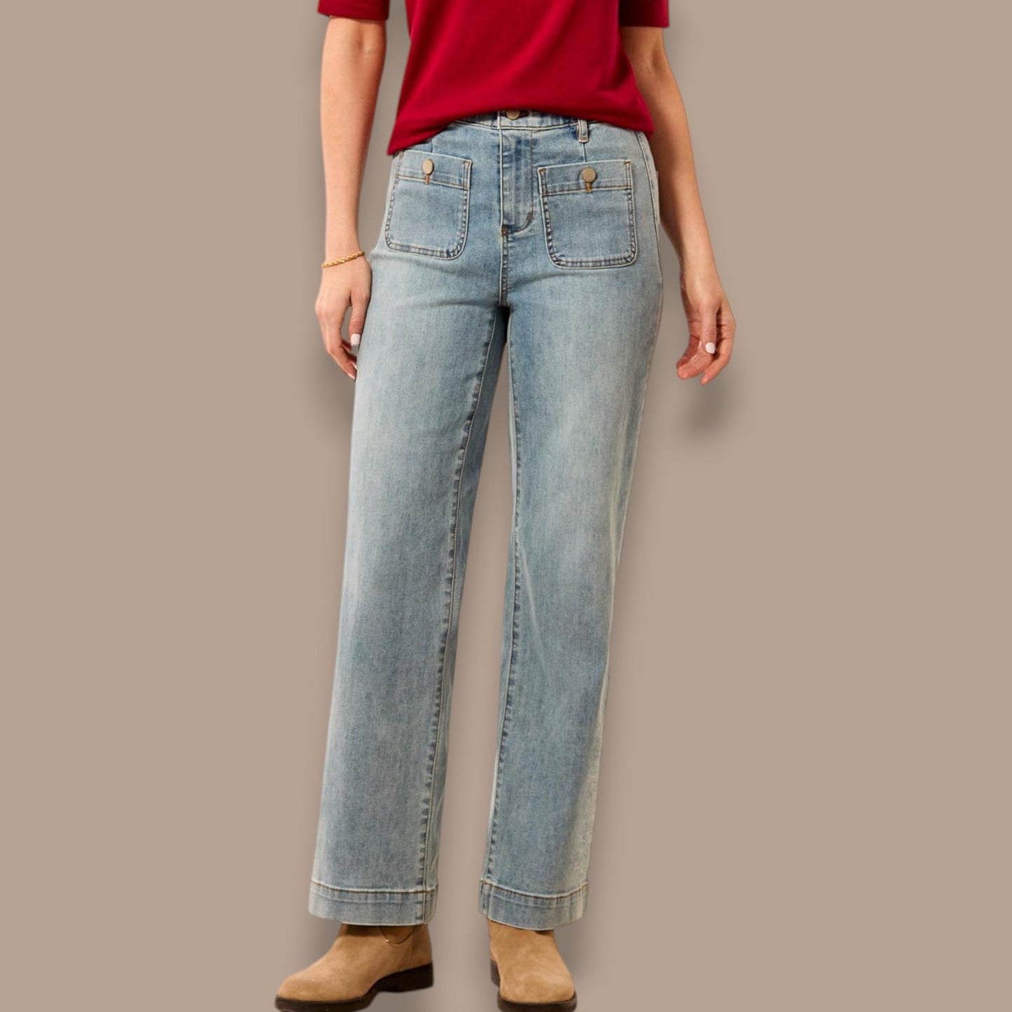 Tribal - Sophia Curvy Straight Leg Denim Jeans