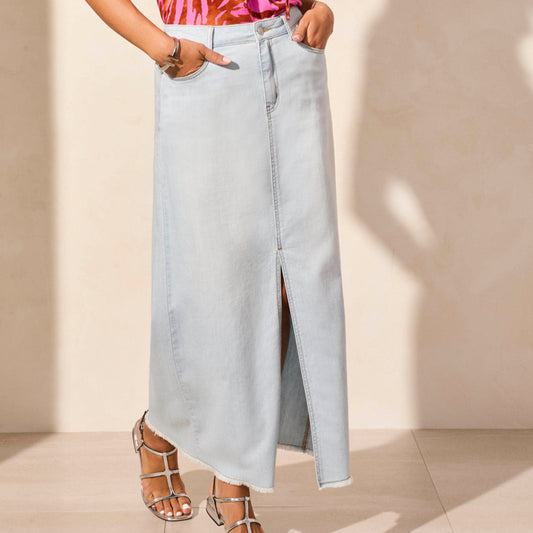 Tribal - Maxi Denim Skirt With Front Slit