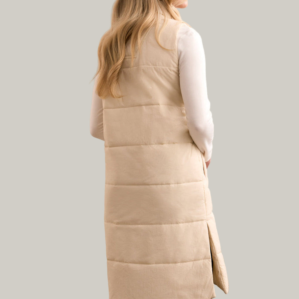 Tribal - Long Zip-Front Quilted Vest