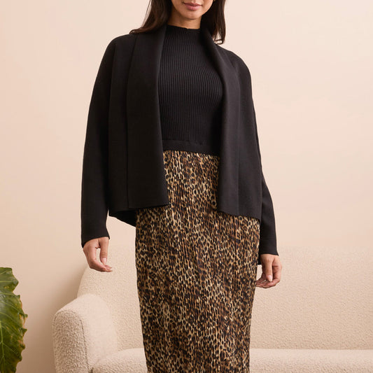 Tribal - Double Knit Shawl Collar Coatigan